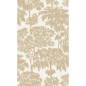 Metallic Tonal Trees Tropical Printed Non-Woven Paper Non Pasted Textured Wallpaper 57 sq. ft.