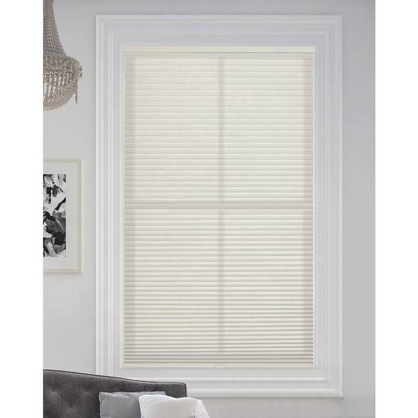 BlindsAvenue White Dove Cordless Light Filtering Fabric Cellular Shade 9/16 in. Single Cell 53.5 in. W x 72 in. L