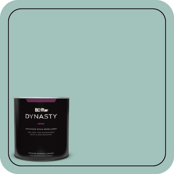 BEHR DYNASTY 1 qt. #MQ6-36 Cascade Green One-Coat Hide Eggshell Enamel Interior Stain-Blocking Paint & Primer