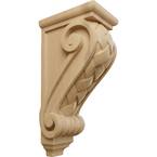 7 in. x 5 in. x 14 in. Unfinished Wood Cherry Large Basket Weave Corbel