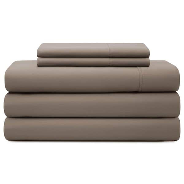 Brookside 5-Piece Sandstone Solid 600 Thread Count Cotton Blend California King - Split Sheet Set