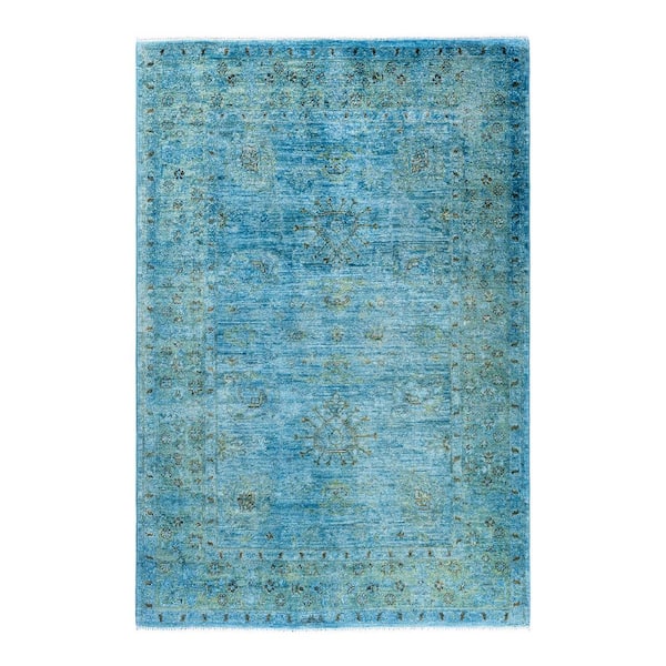 Vibrance Blue 4 ft. x 6 ft. Solid Wool Indoor Area Rug