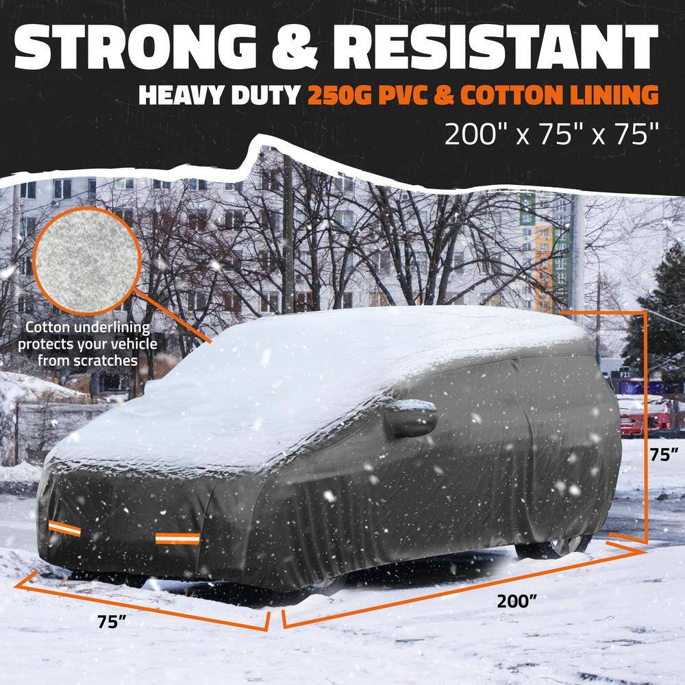 Heavy Duty Black PVC SUV Car Cover with Cotton Lining
