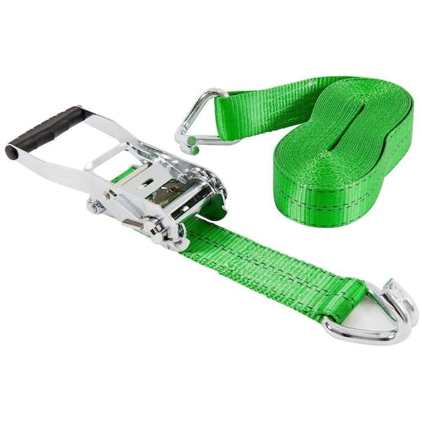 Keeper 2 in. x 30 ft. 3333 lbs. Keeper Chrome Ratchet Tie Down Strap 47374  - The Home Depot