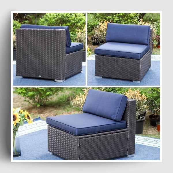 phi villa blue rattan patio sectional sofa