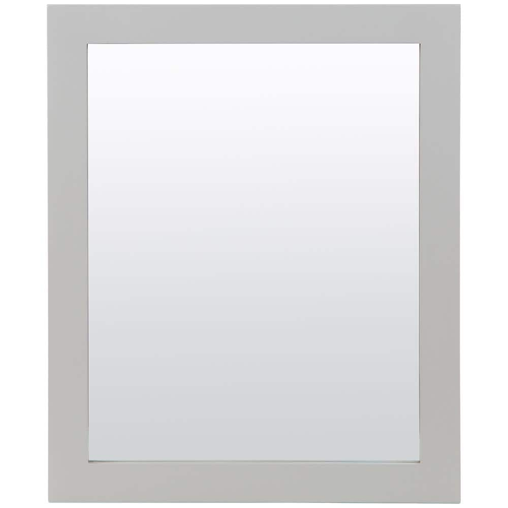 Home Decorators Collection 26 in. W x 31 in. H Rectangular Tri Fold Wood Framed Wall Bathroom Vanity Mirror in Light Gray