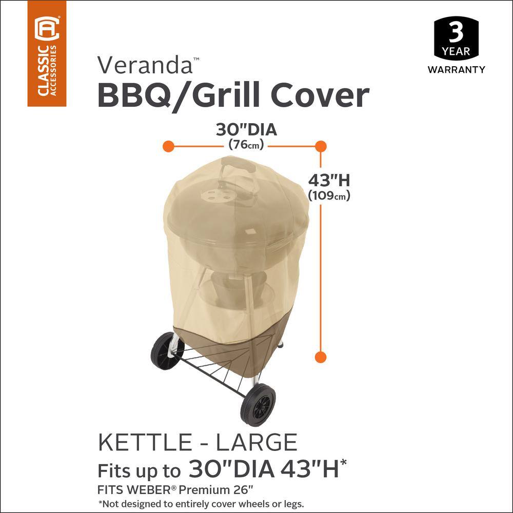 Tan and Brown Heavy-Duty Polyester BBQ Grill Cover