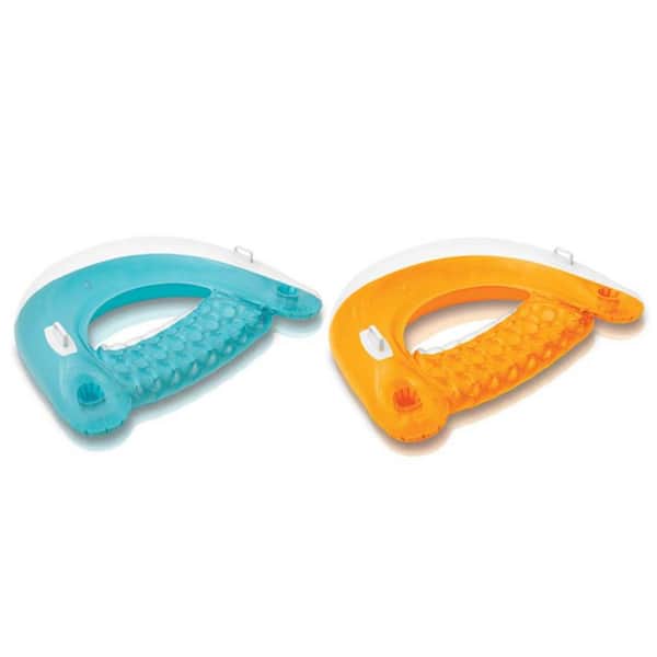 INTEX Sit 'N Float Inflatable Colorful Floating Loungers, 2 Pack (Colors Vary)
