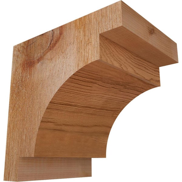 Ekena Millwork 6 in. x 8 in. x 8 in. Western Red Cedar Mediterranean Rough Sawn Corbel