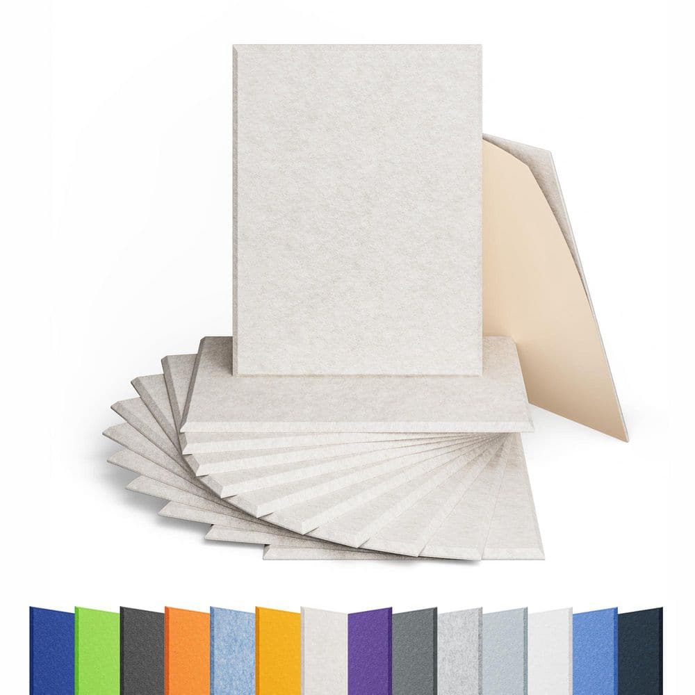 16 in. x 12 in. x 0.4 in. Acoustic Panels Self Adhesive Sound Proof Foam for Office, Reccording Room, Beige, 12 Pcs price history on PriceWatchPro