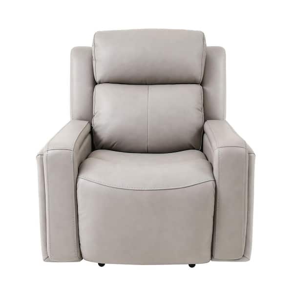 Armen Living Claude 83 in. Light Grey Leather 2-Piece Dual Power Sofa and  Recliner Set SETCLGRY2PC - The Home Depot