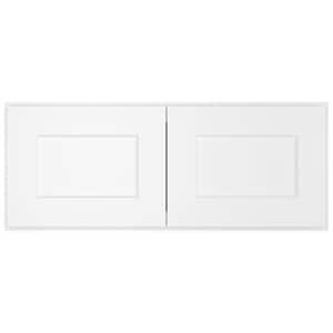 Shaker White Plywood Stock Ready to Assemble Wall Bridge Kitchen Cabinet with 2-Doors 30 in. W x 24 in. D x 12 in. H