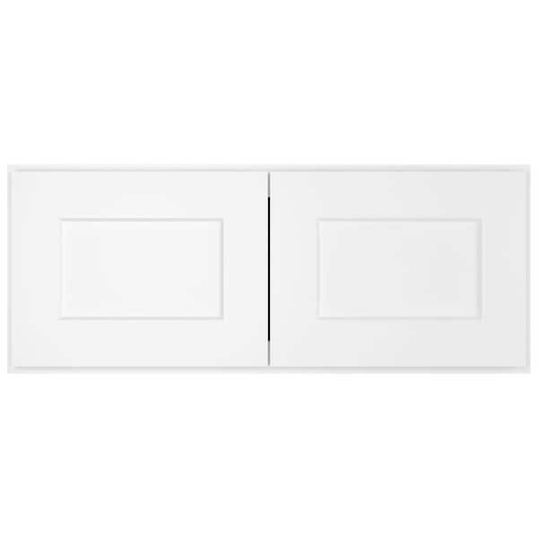 Shaker White Plywood Stock Ready to Assemble Wall Bridge Kitchen Cabinet with 2-Doors 30 in. W x 24 in. D x 12 in. H