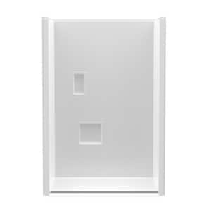 Trench Drain 48 in. x 36 in. x 76-3/4 in. 1-Piece Shower Stall in White