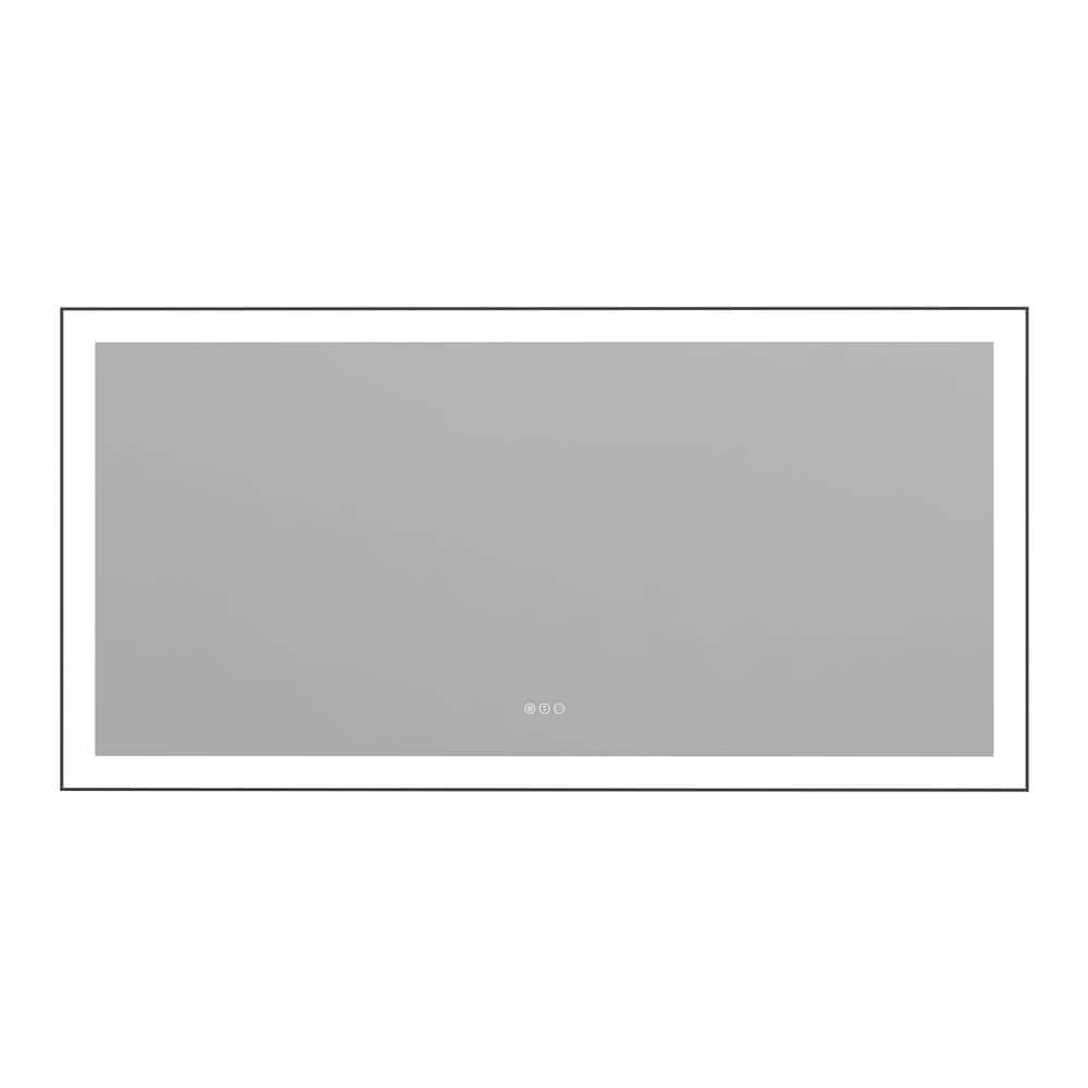 60 in. W x 30 in. H Large Rectangular Framed Anti-Fog Wall-Mounted LED Bathroom Vanity Mirror in Tempered Glass price history on PriceWatchPro