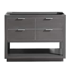 Allie 42 in. W x 21.5 in. D x 34 in. H Bath Vanity Cabinet Only in Twilight Gray with Silver Trim