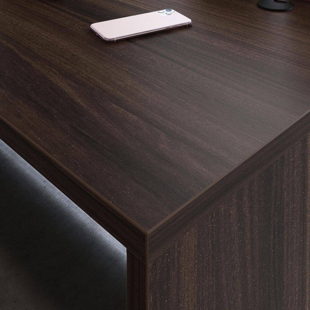 Noble Elm 60" Wood Desk with Power Outlet
