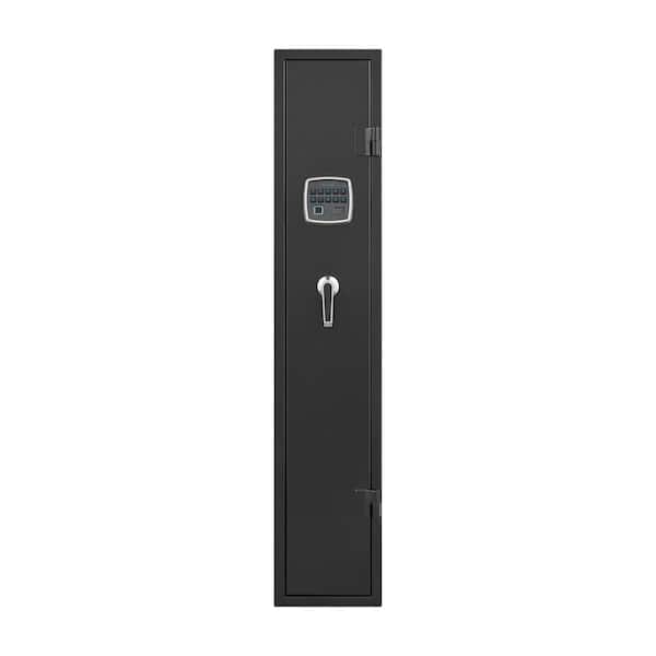 FUNKOL 8.60 in. W x 9.80 in. D x 51.90 in. H Wall Assembled Steel Cabinet in Black w/ Smart Combination Lock/Alarm, Bullet Box