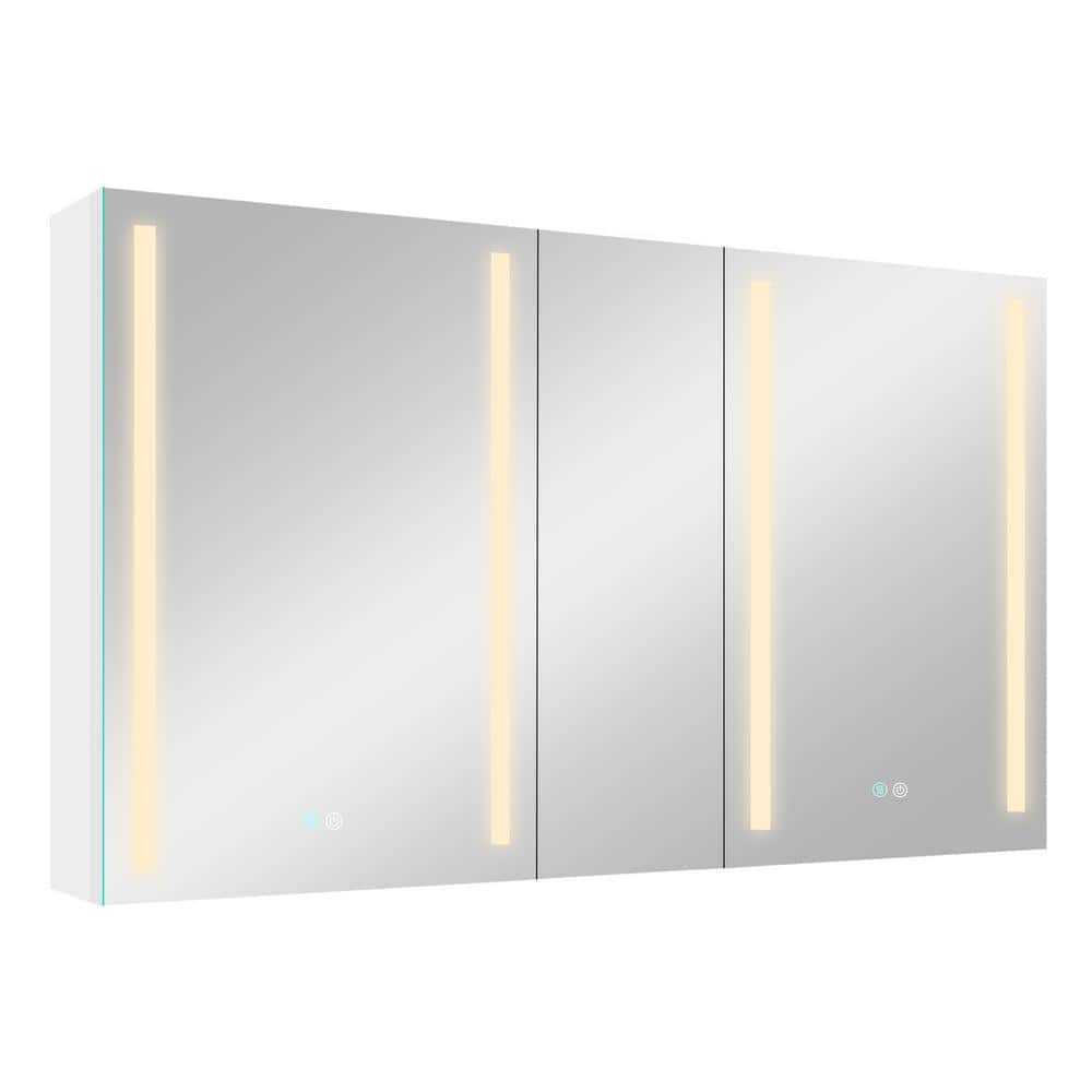 50 in. W x 30 in. H Rectangular White Aluminum Surface Mount