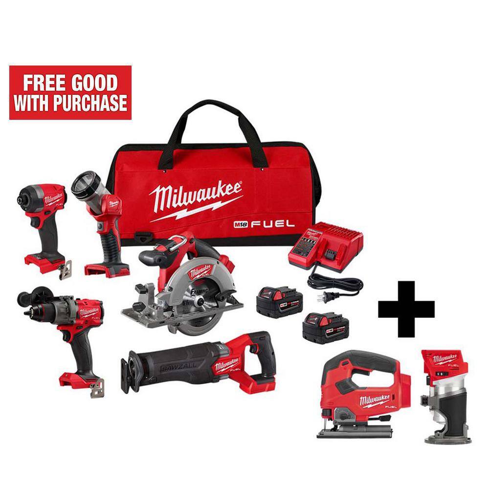 Milwaukee M18 FUEL 18Volt LithiumIon Brushless Cordless Combo Kit (5