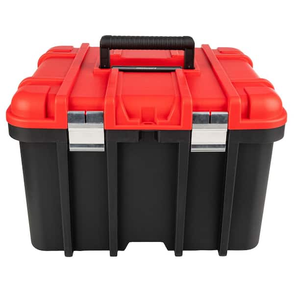 18. 7 in. L x 15.16 W Portable Plastic Toolbox Organizer Red