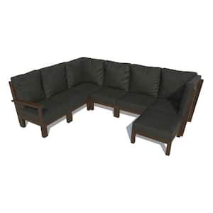 Bespoke Deep Seating 7-Piece Plastic Outdoor Sectional Set with Ottoman and with Cushions