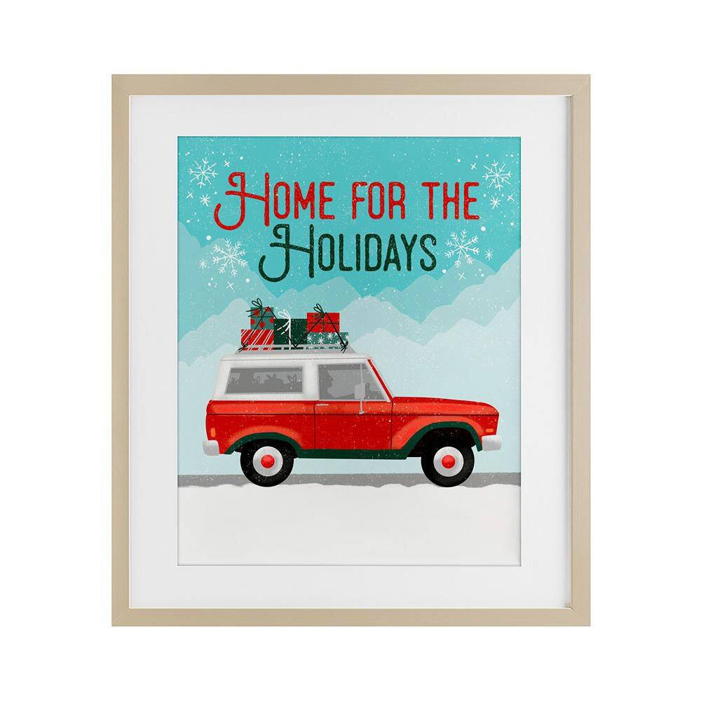 Retro Home for Holidays by Jilly Jack Designs 1-Piece Birch Framed Graphic Typography Art Print 16 in. x 13 in. price history on PriceWatchPro