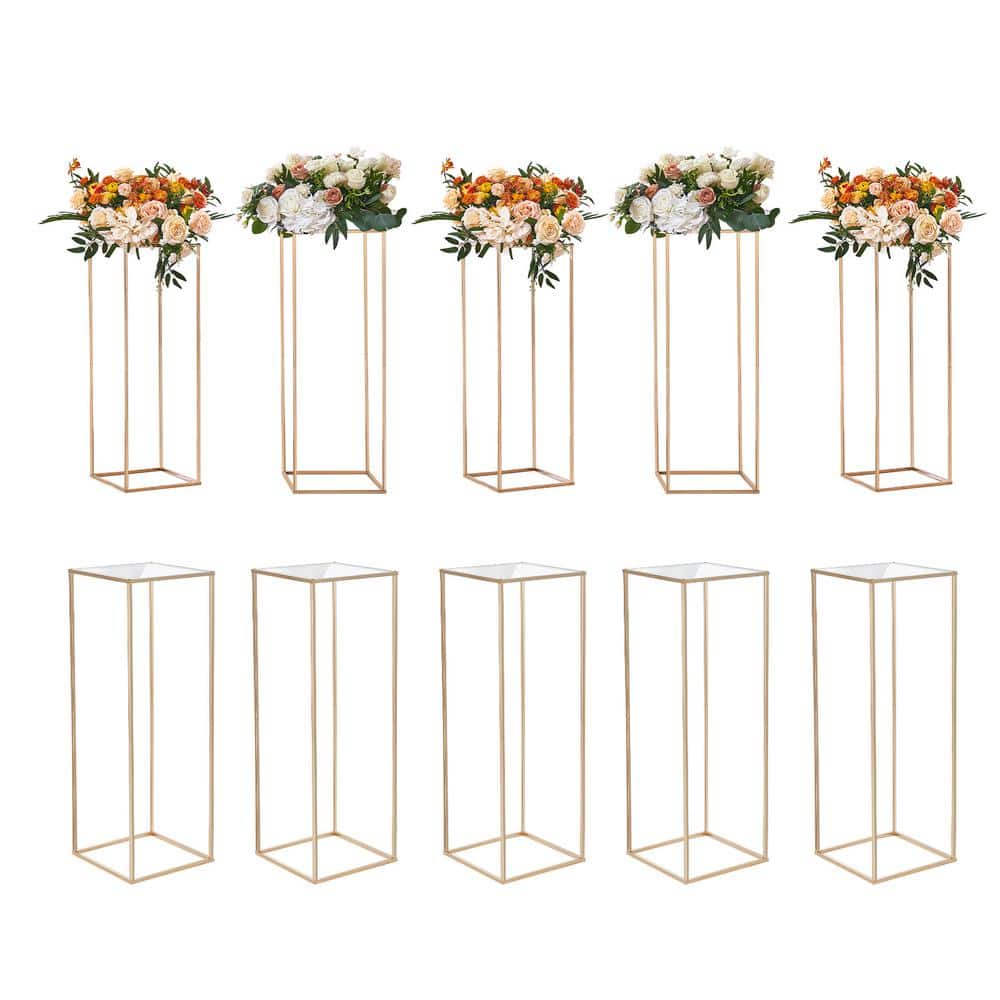 VEVOR 10 PCS 31.5 in./80 cm Wedding Flower Stand Metal Vase Column