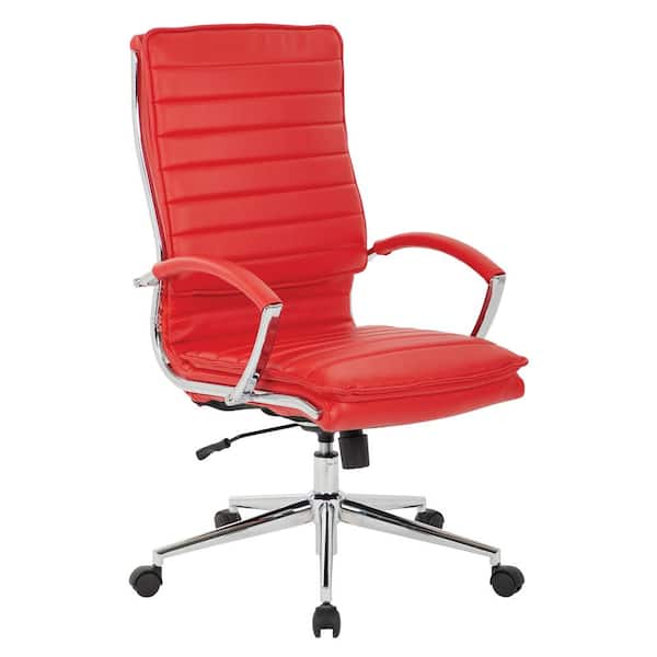 激安！ハイバックチェア (レッド) Office Star Products High Back Manager's Faux Leather Chair in Red