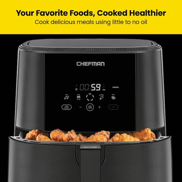 Chefman Electric Indoor Air Fryer + Grill, 5-in-1, Removable Integrated Probe Thermometer