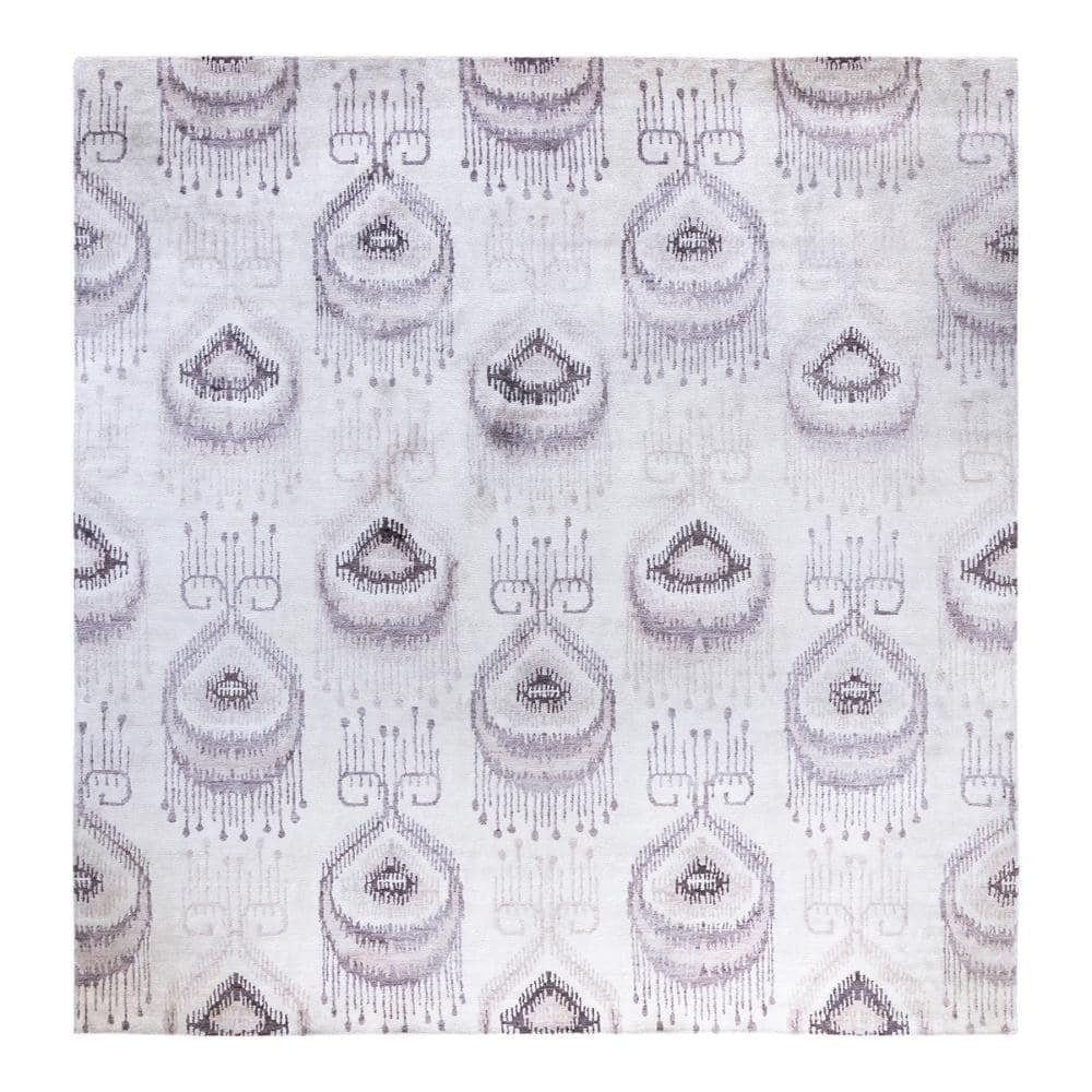 Modern-Contemporary Ivory 9 X 12 Hand-Knotted Silk Indoor Area Rug price history on PriceWatchPro