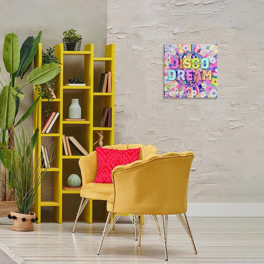 Vivid Disco Dream with Daisies by Jess Stempel Unframed Typography Graphic Art Print 17 in. x 17 in. price history on PriceWatchPro