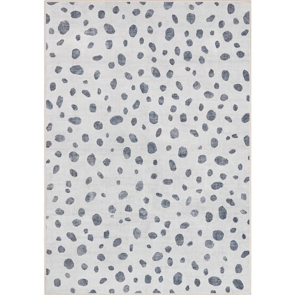 Well Woven Animal Dots Modern Kids Ivory Black 6 ft. x 9 ft. Machine Washable Flat-Weave Area Rug