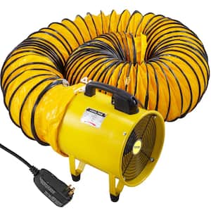 Utility Blower Fan 10 in. 1030 and 1518 CFM High Velocity Ventilator with 32.8 ft. Duct Hose for Home Exhausting