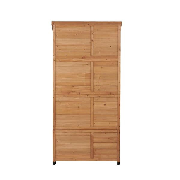 Tileon 2.8 ft. W x 1.5 ft. D Wood Shed with Double Door&Metal Top