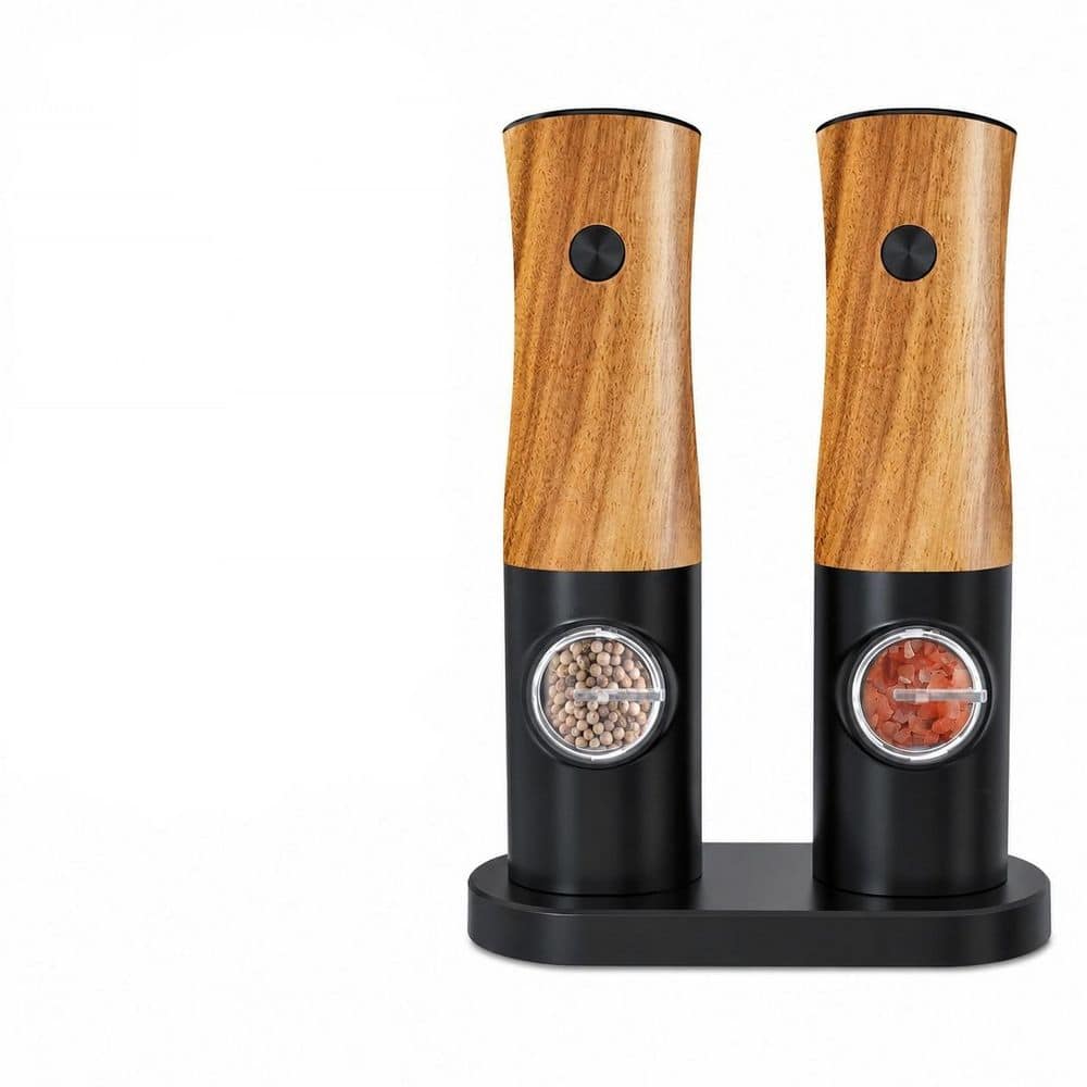Electric Automatic Salt and Pepper Grinder Set with 5 Adjustable Levels, Ceramic Core and Light price history on PriceWatchPro