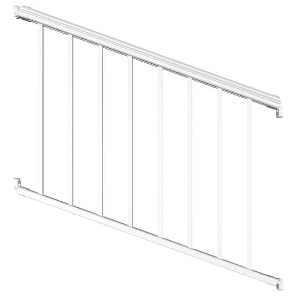 Pegatha Plus 4 ft. x 36 in. White Fine Textured Aluminum Stair Rail Kit