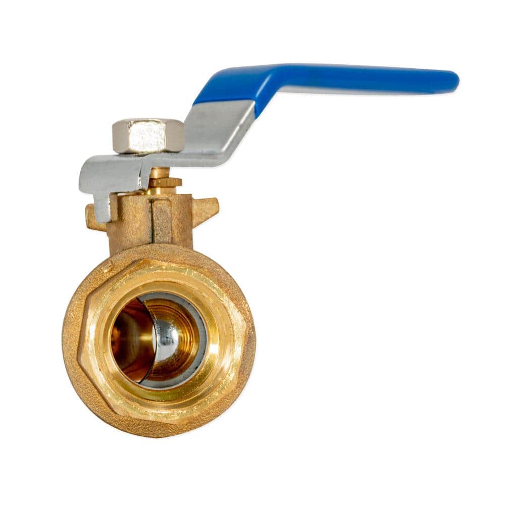 Heavy-Duty Brass Full Port Ball Valve with Blue Handle, 3/4 inch