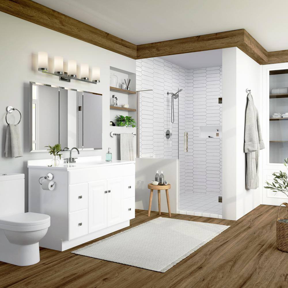 Savannah Polished Chrome and White 4-Piece Bathroom Hardware Set