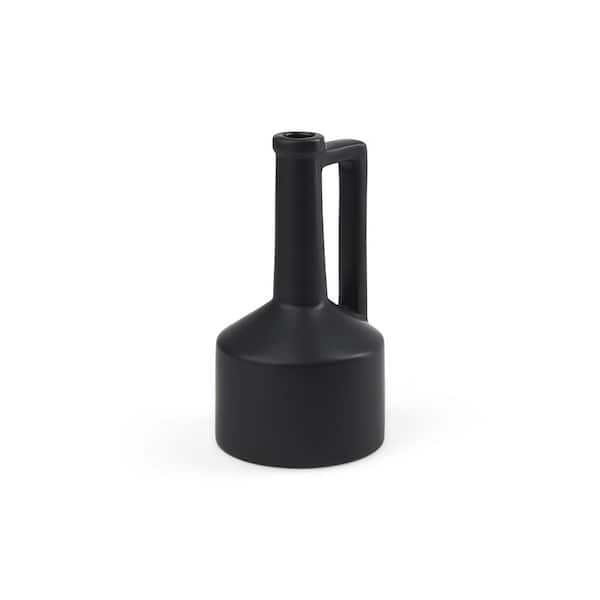 Mercana Burton 10.8H Small Matte Black Ceramic Jug Vase