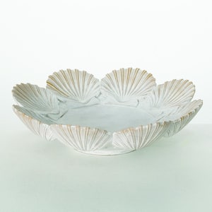 14 in. Ivory Resin Shell Bowl