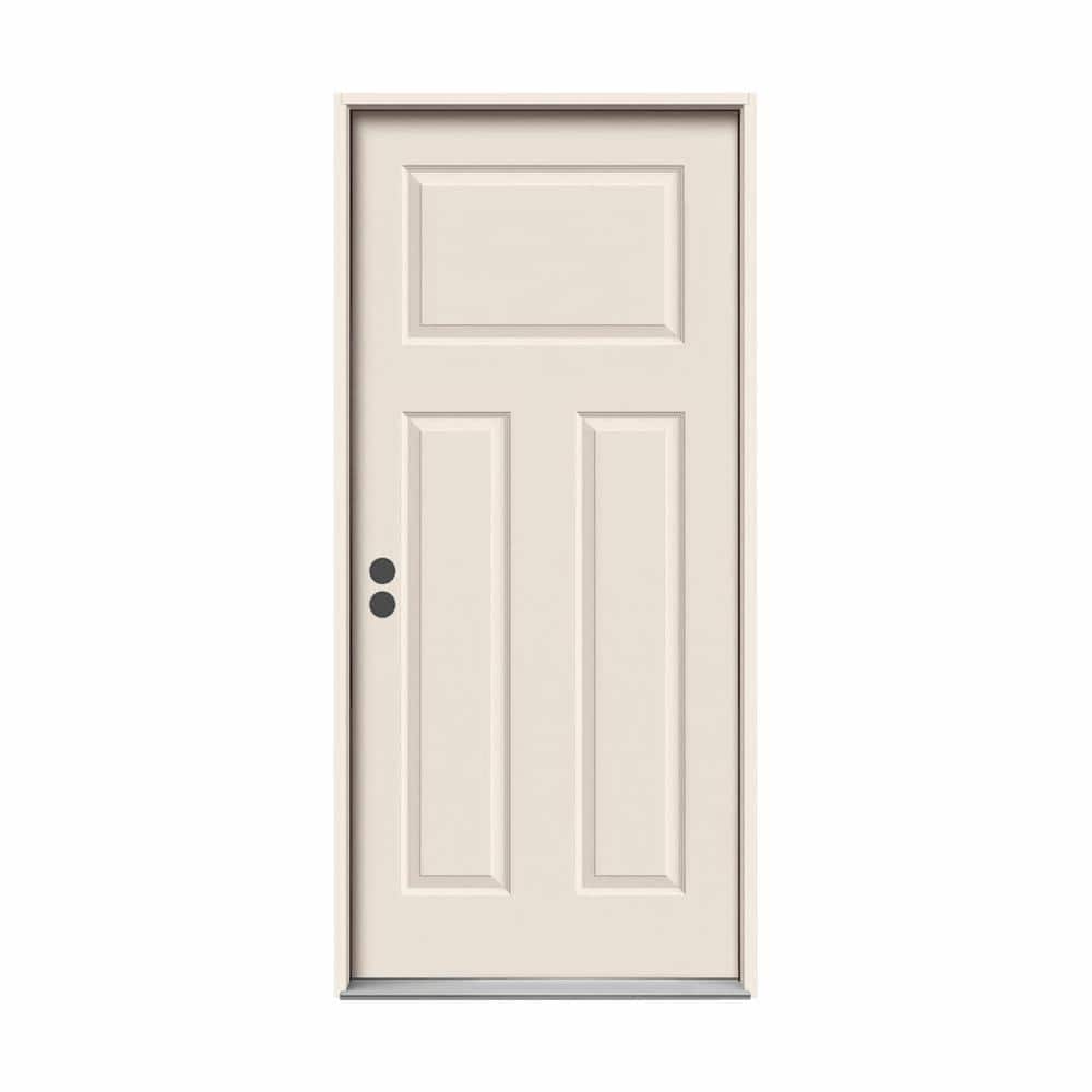 JELDWEN 36 in. x 80 in. 3Panel Craftsman Primed RightHand Inswing