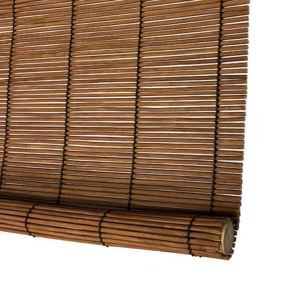 Cordless Bamboo Blinds, Bamboo Roll up Shades for Windows, Light Filtering  Hanging Window Blinds, Bamboo Shades for Patio Indoor/Outdoor Porch – Blinds  Size: 26 1/5” W X 72” H, Carbonized – Built
