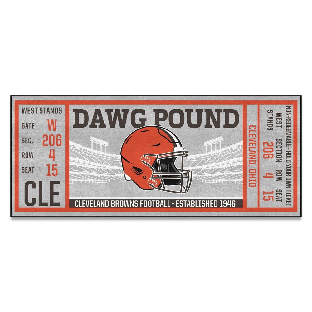 FANMATS NFL - Cleveland Browns 30 in. x 72 in. Indoor Ticket Runner Rug  23117 - The Home Depot