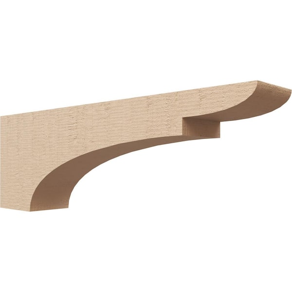 Ekena Millwork 4 in. x 8 in. x 24 in. Series 3 Thin Yorktown Rough Cedar Woodgrain Timberthane Polyurethane Corbel, Primed Tan