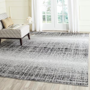 Adirondack Silver/Black 8 ft. x 10 ft. Solid Gradient Area Rug