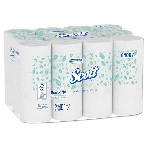 Kimberly-Clark PROFESSIONAL 4 x 4-2/5 White Scott Coreless Standard Bath Tissue 2-Ply (36 Rolls)
