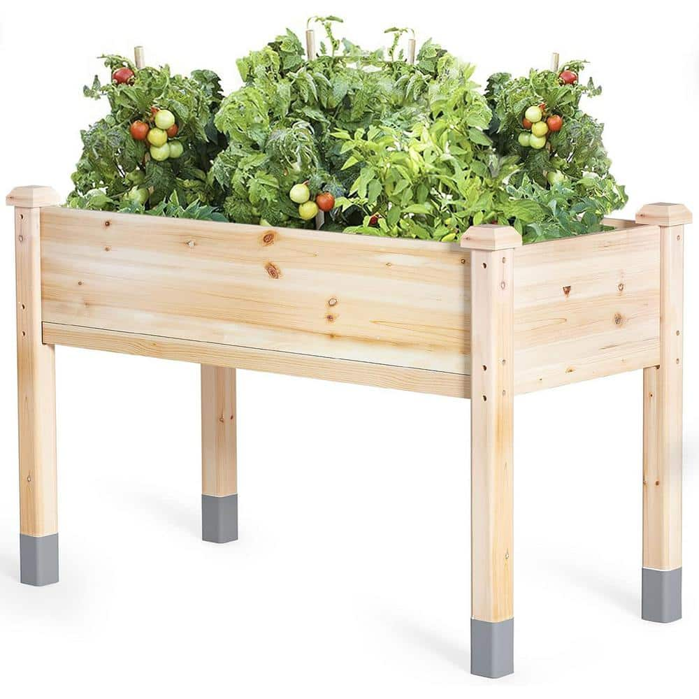 MIXC 48 in. x 24 in. x 30 in. Wood Raised Garden Bed with Linner ...