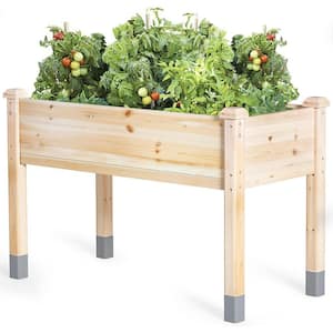 48 in. x 24 in. x 30 in. Wood Raised Garden Bed with Linner - Waterproof Legs