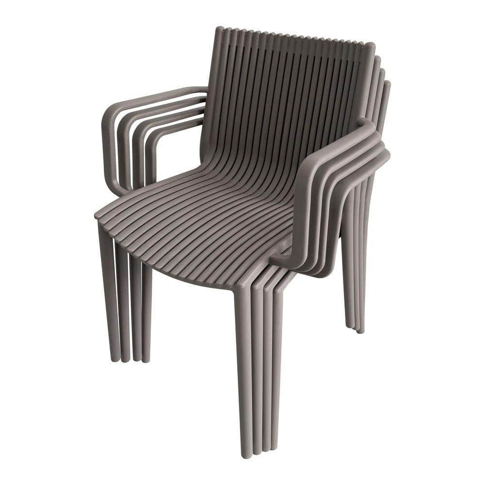 MEOOEM 4-Pack Premium Polypropylene Outdoor Dining Chairs, Stackable ...